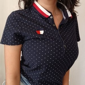 Tommy Hilfiger Navy Polo, Polka Dots